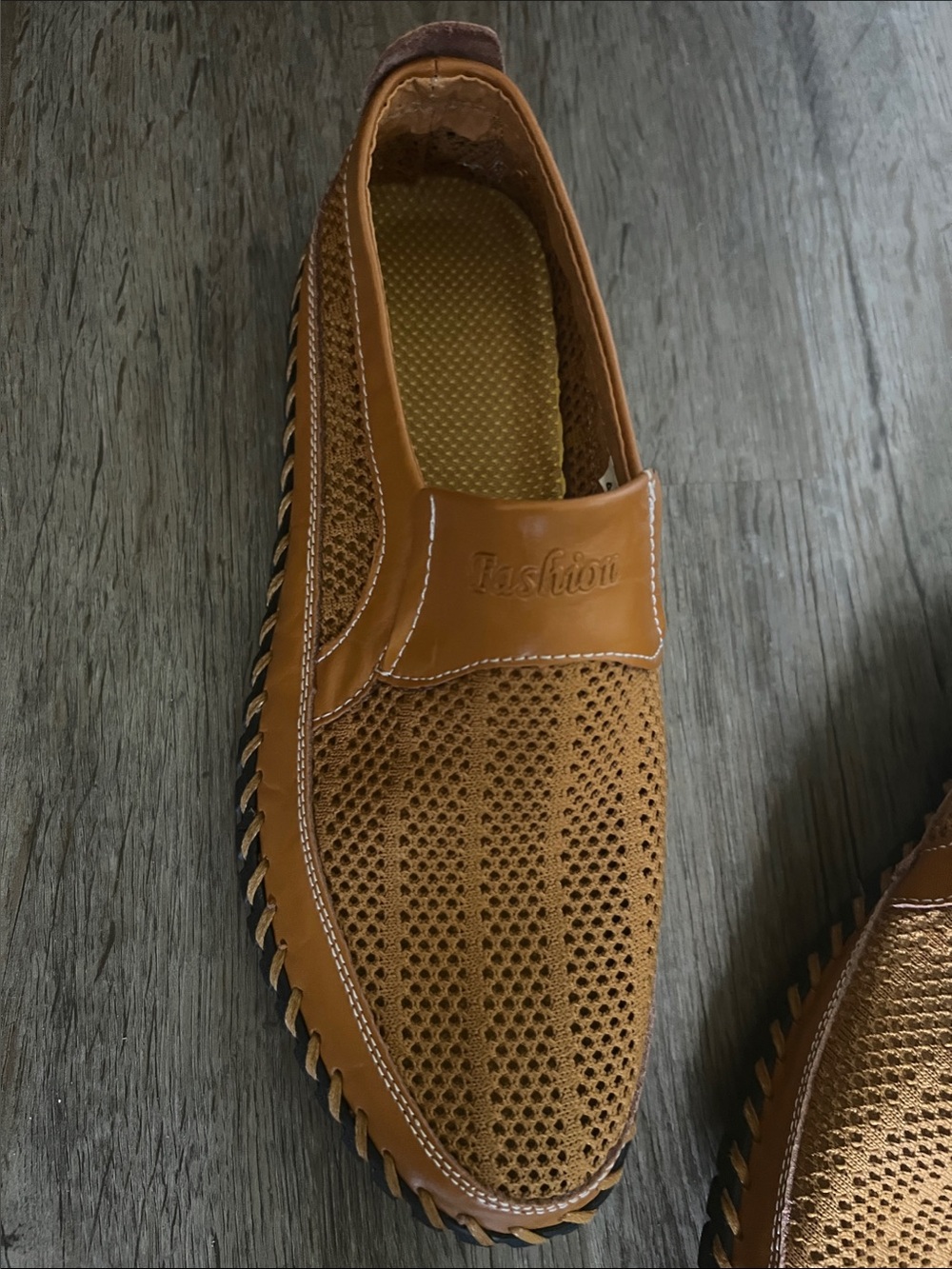 Men's Breathable Slip-On Loafers in Tan by - Picture 2 of 2